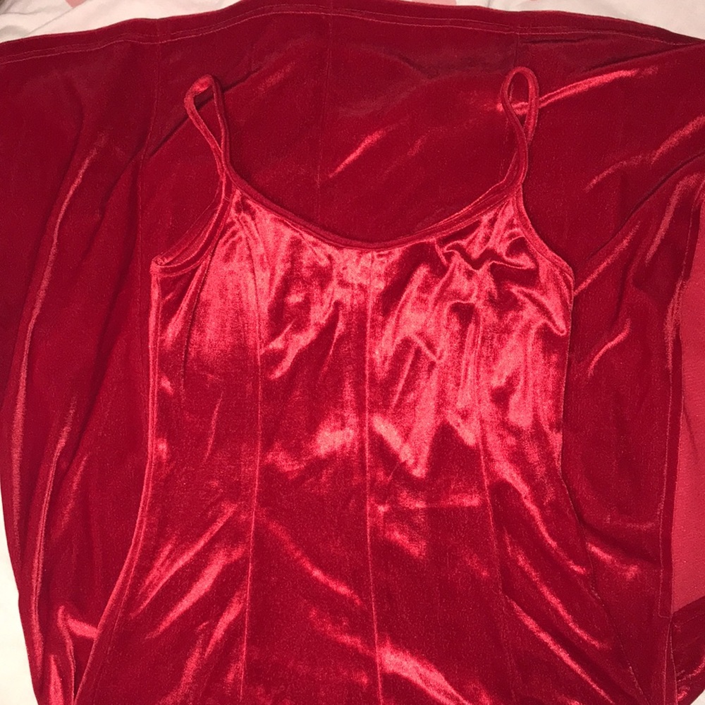 Dress, deep red, velour, size S